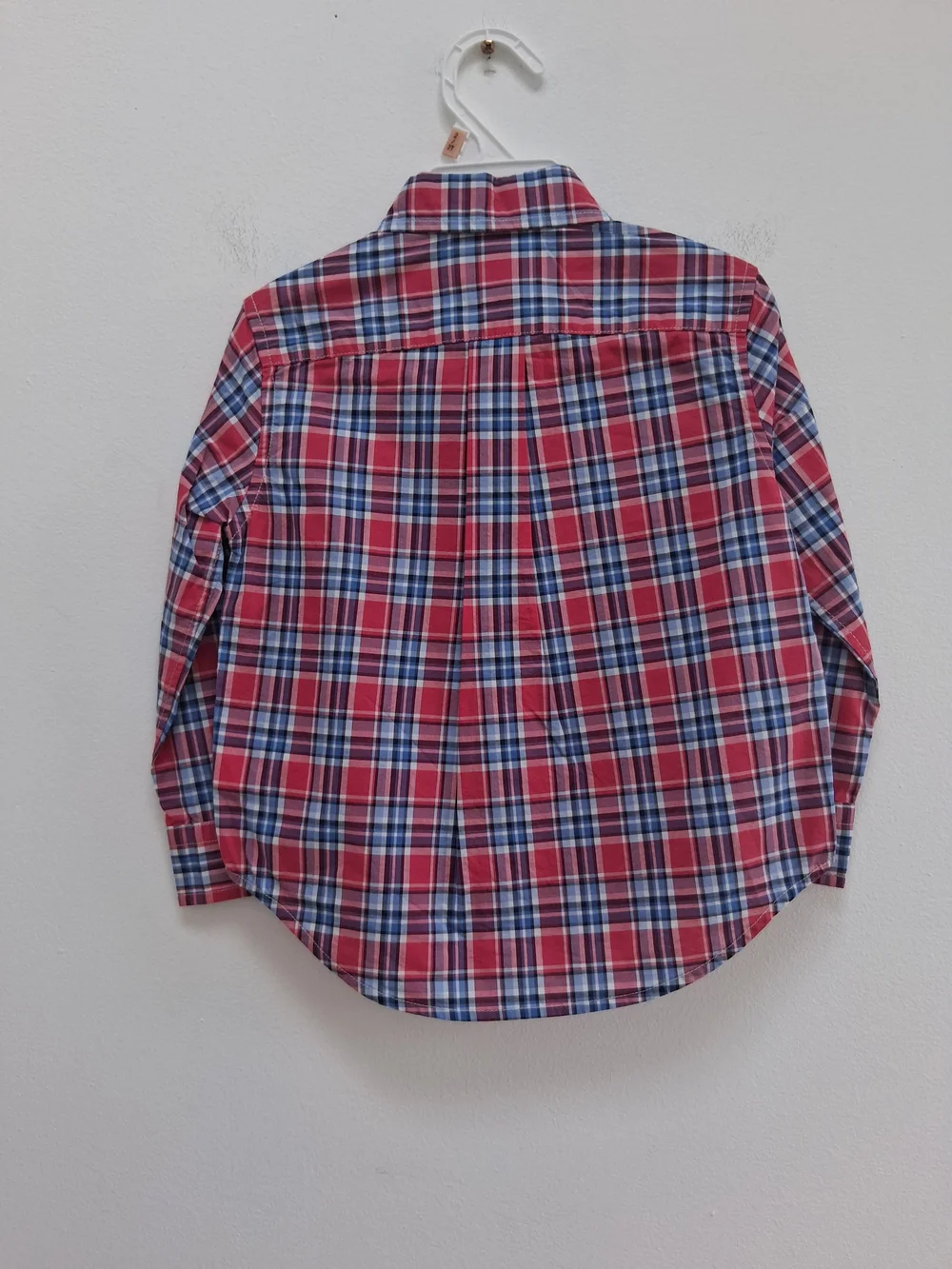 Ralph Lauren Boys' Red Blue White Plaid Button-Up Shirt Size 2/2T Preppy Casual